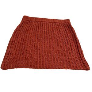 VENROY Crochet Mini Skirt in Brick